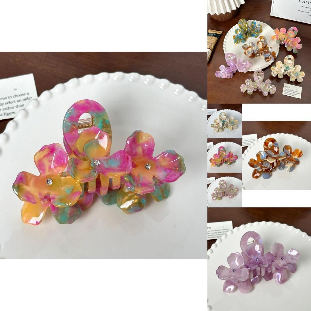 Exquisite Dorrie Acetate Large Flower Hair Claw Clip Featuring Trendy Floral Elements