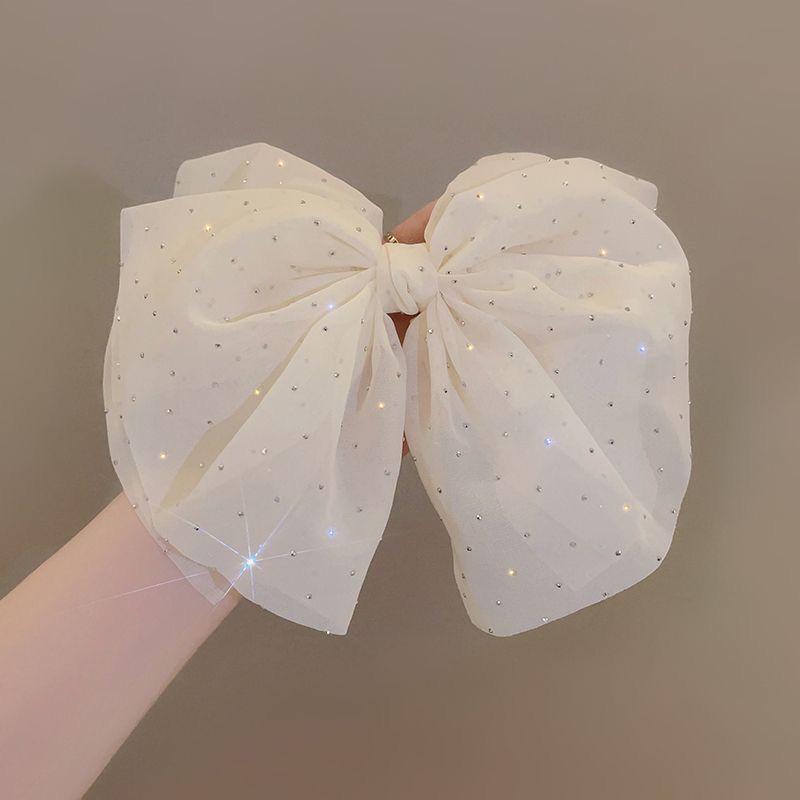Elegant French Mesh Bow Hair Bun Clip