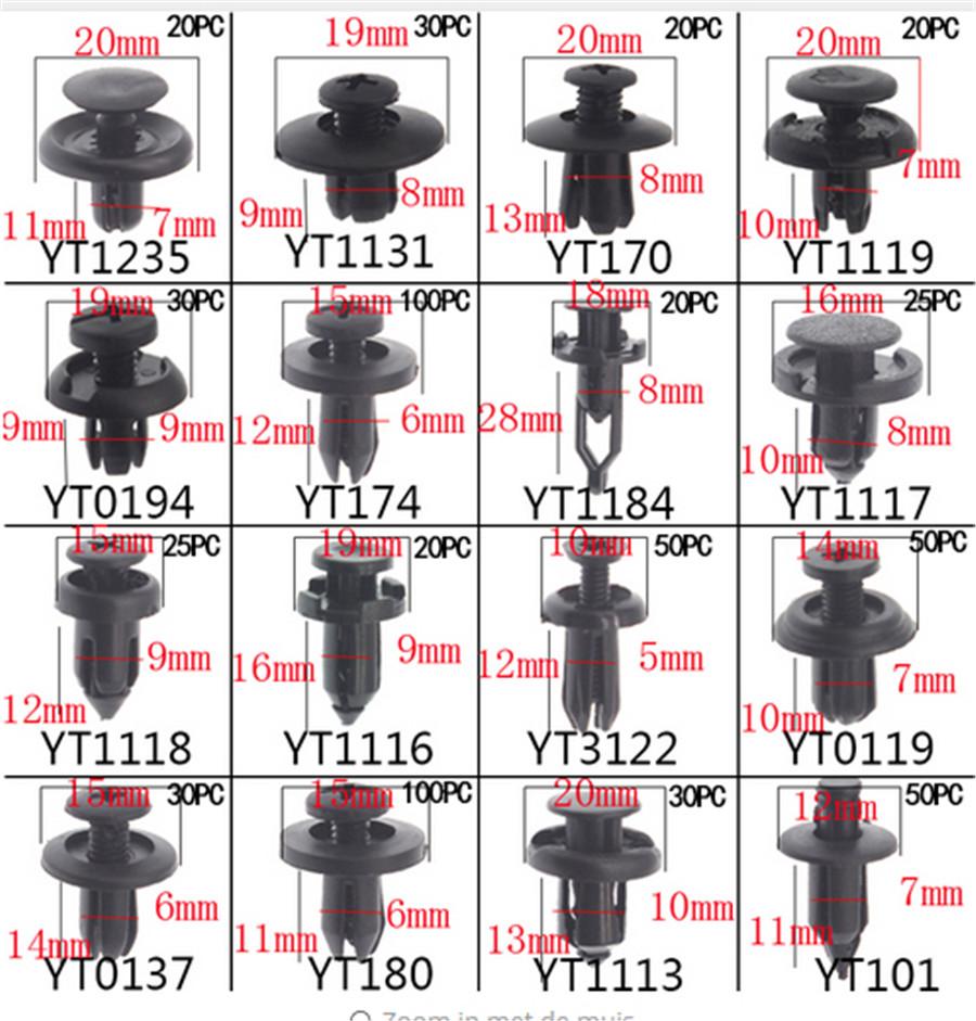 620PCS+tool Boxed Mixed Car Door Bumper Panel Fender Retainer Push Rivet Fastener Clips