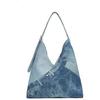 Fashion Denim Shoulder Bag for Women, Designer Handbags for Women, Medium Flap Handbag, Trendy Retro Handbag for Women