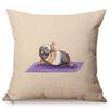 Small Animals Practice Yoga Posture Pattern Pillow Case Cute Squirrel Funny Perform Decoration Kid'S Room Sofa Bed Cushion Cover