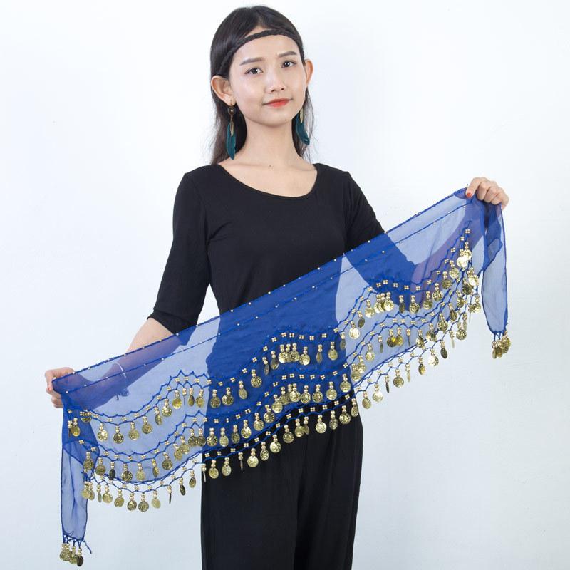 Belly Dance Hip Scarf Belly Dance Skirt Wrap Waist Chain Sequins Coins Belly Dancer Costumes