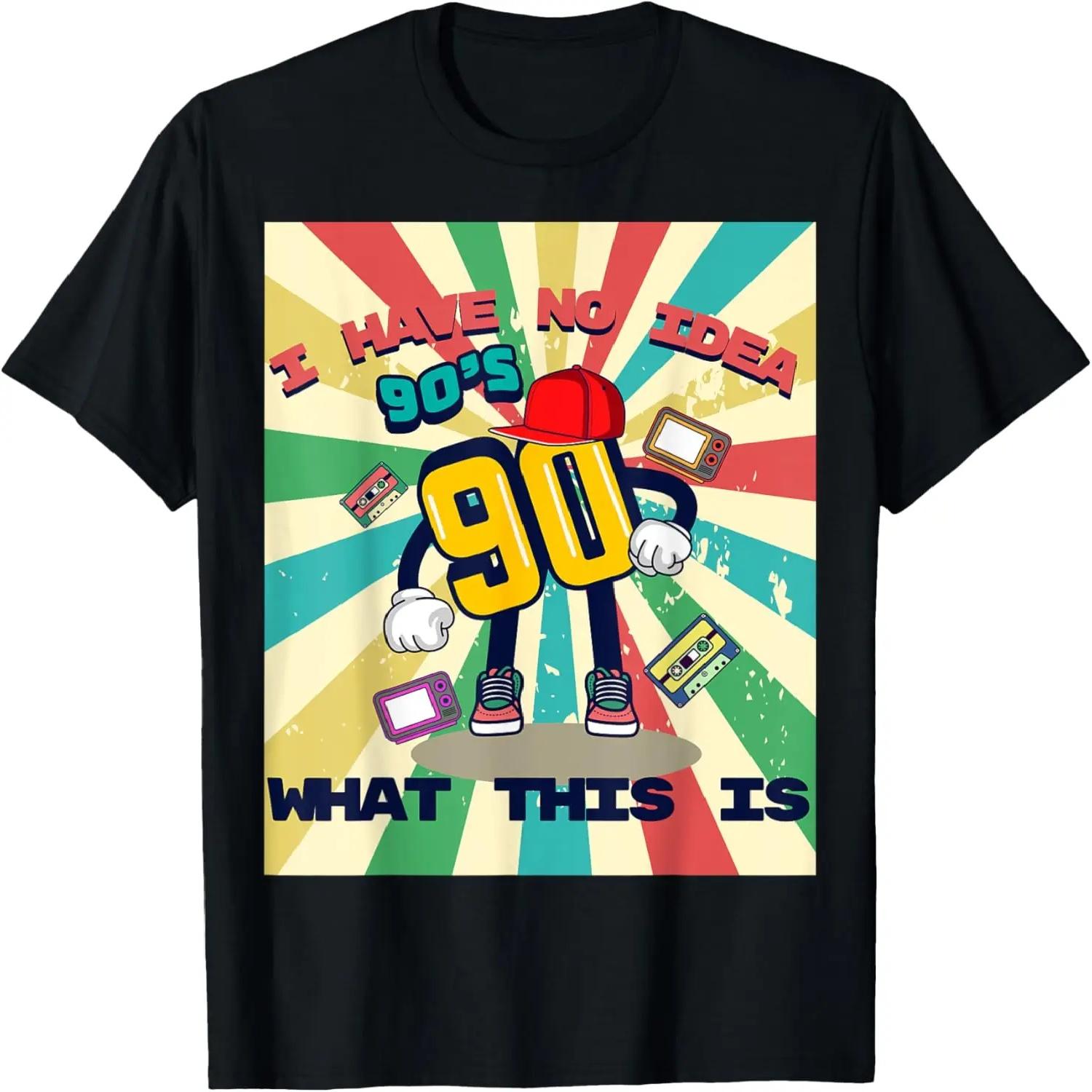 Nostalgic 90s Retro Vibes T-Shirt _ Fun Vintage Graphic Tee T-Shirt S чёрный