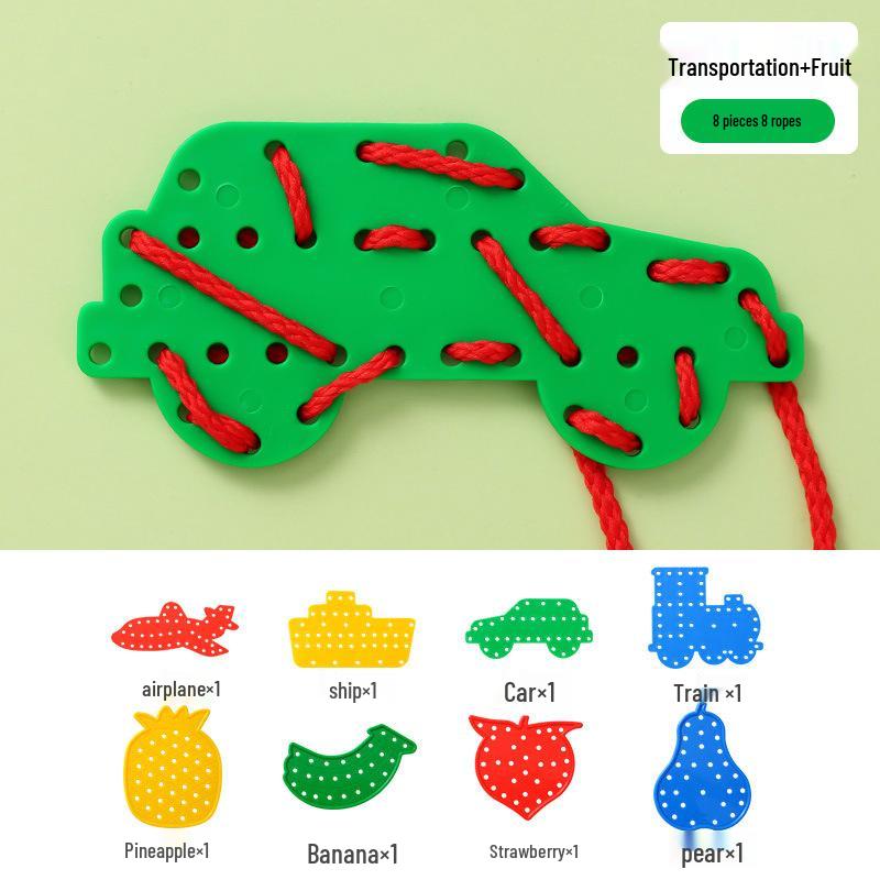 Tierische Schnürperlen für Kinder, Lernspielzeug zur Förderung der Feinmotorik