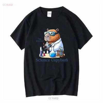 Science Capibara T Shirt Capybara Lover Humor Funny Long or Short Sleeves Vintage Washed Soft Homme Stretched Breathable