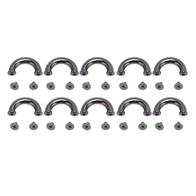 10 Sets U Ring Connector Buckle Gunmetal 16.5x11x6mm Arch Bridge Buckles 5.5mm Crossed Iron Screws