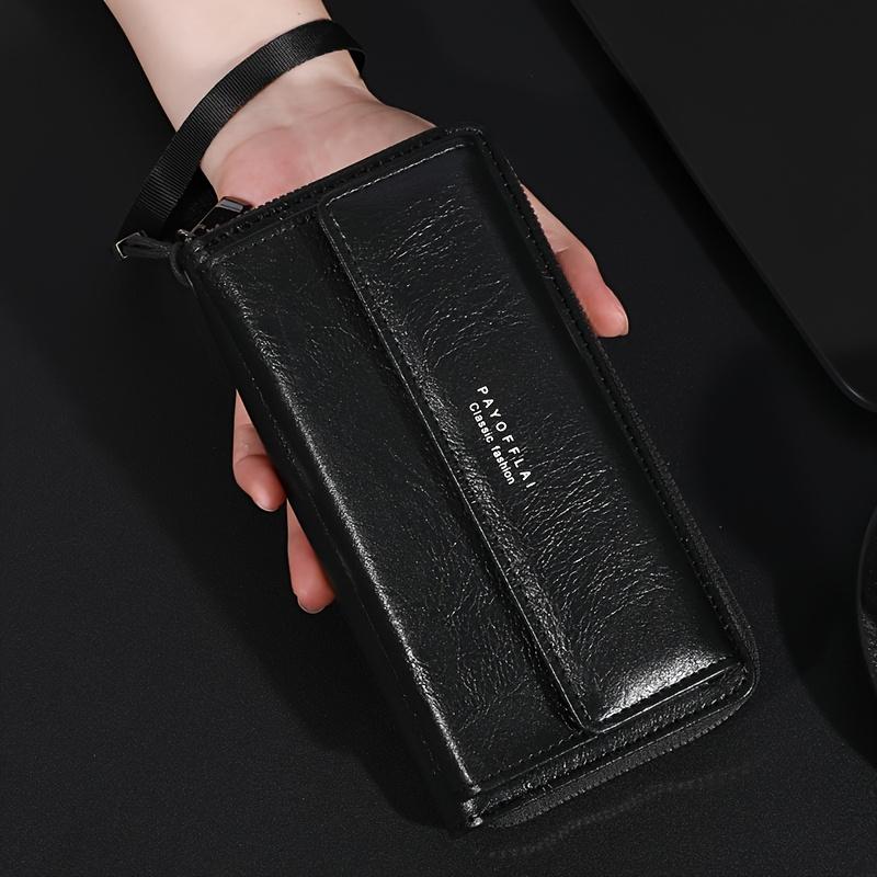 Premium Women's Wallet with Double-Layer Zipper & Card Holder Snap Closure, Wrist Strap Included, Perfect for Business & Everyday Use