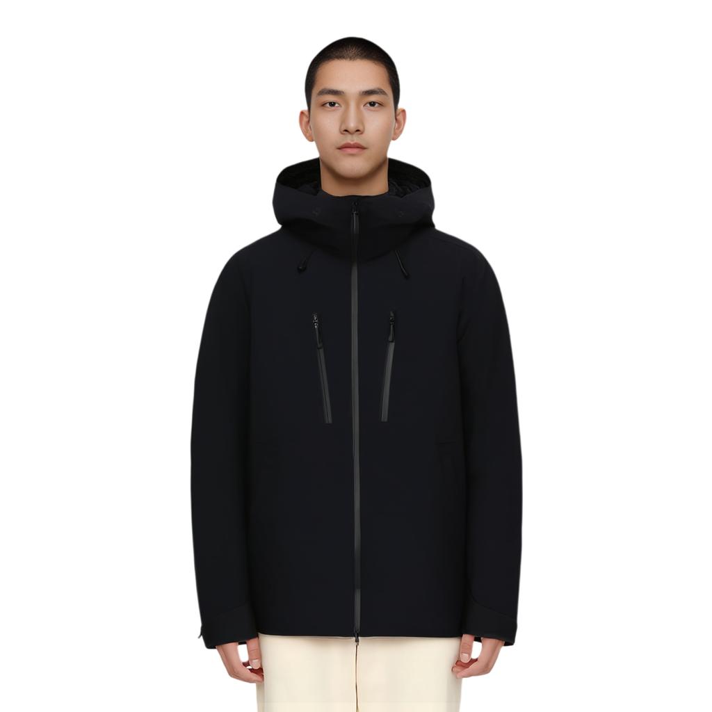 Anta Comfortable Casual Simple Hooded Warm Down Jacket Men Outerwear Basic-Black 152510919-3