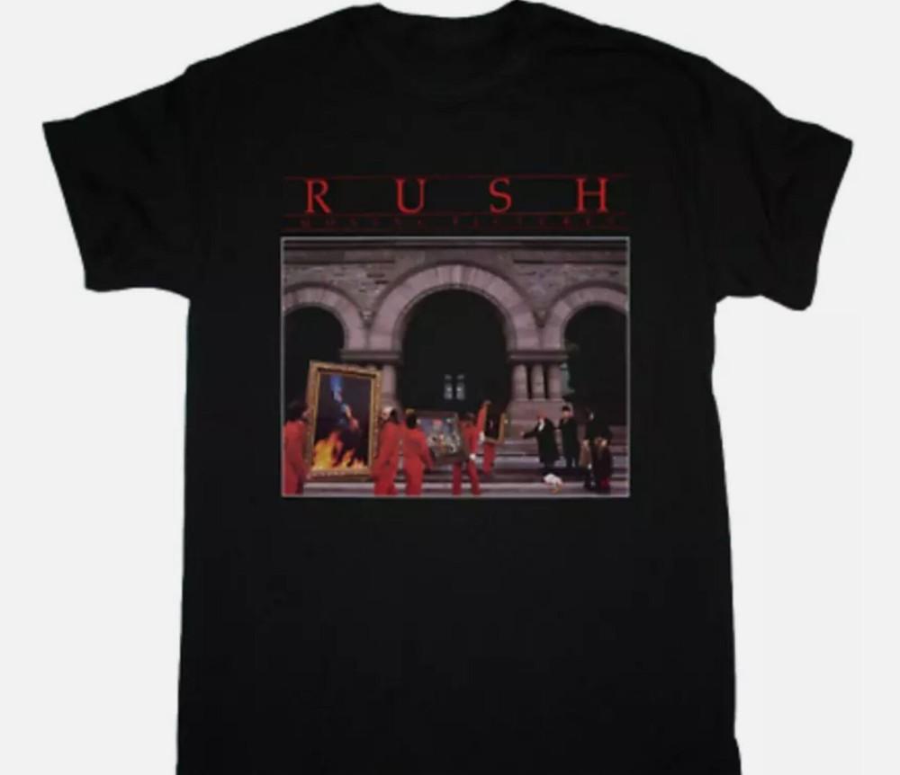 

New Rush Moving Pictures Graphic Black T-Shirt Unique Gift Tee L