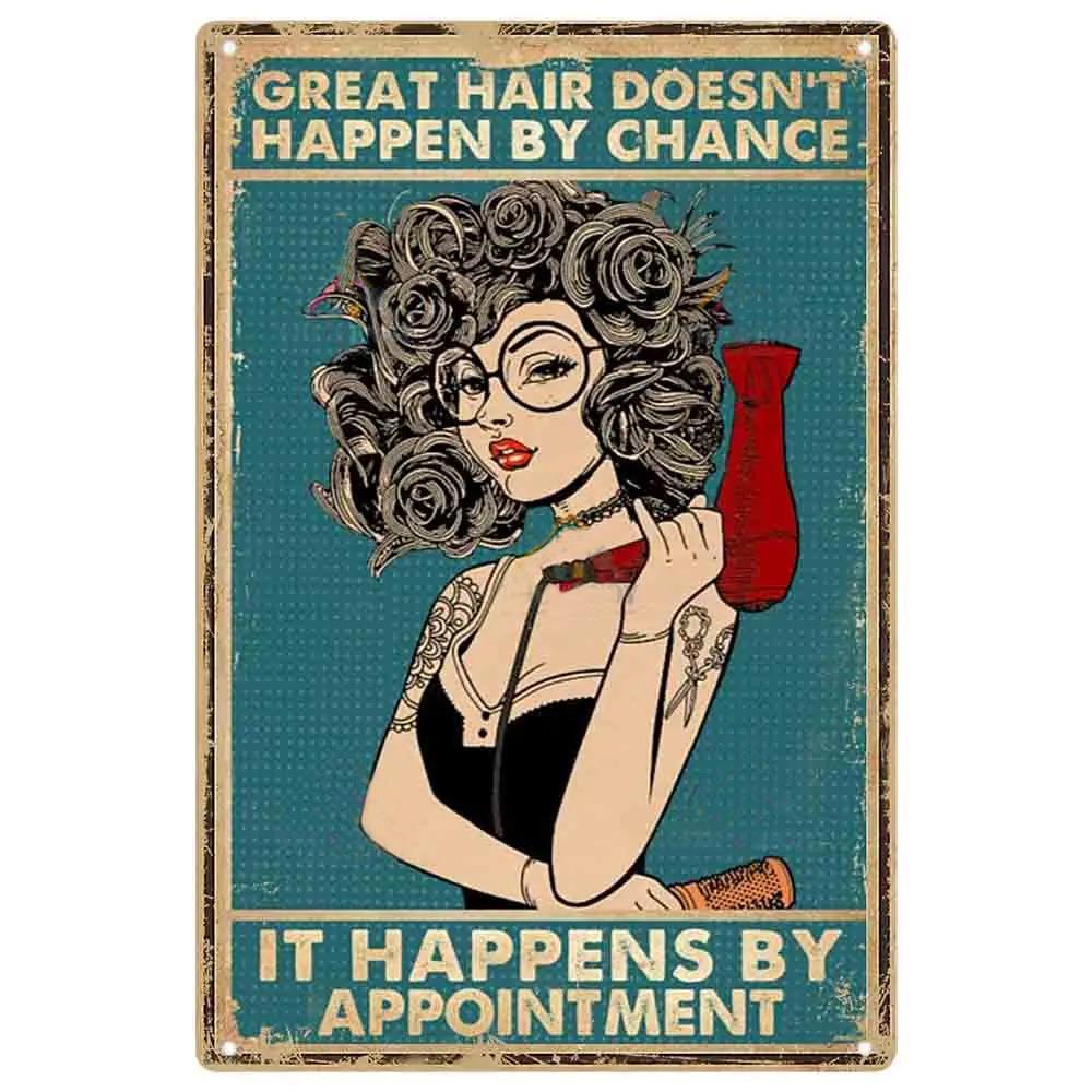 Vintage Kuaför Metal Teneke Tabelalar Kuaför Metal Posterleri Berber Dükkanı Güzellik Salonu Ev Kahve için