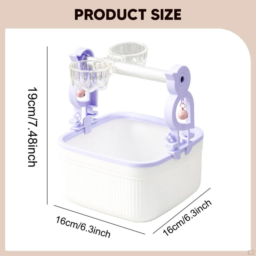 Bird Perch Parrot Stand,Feeding Cups Playgrounds Portable Playing Parrots Poop Stand Exercise for