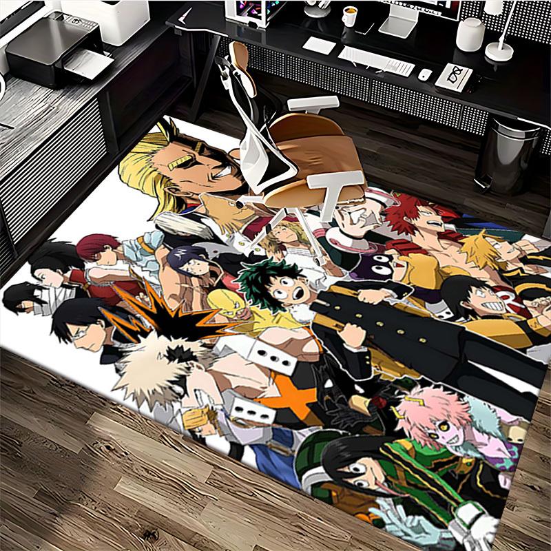 1pc My Hero Academia Chair Mat - Anime Cartoon Design Office Desk Pad, Non-Slip Carpet for Home Decor, Living Room, Bedroom, Game Room, Birthday Gift.