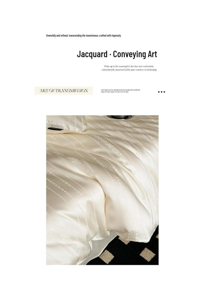 60s Tencel Jacquard 4-Piece Luxury Silk Fitted Bedding Set
