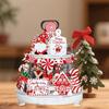 Festive Christmas Tiered Tray Decor Set with Colorful Gnomes and Wooden Farmhouse Accents for Home and Party Décor
