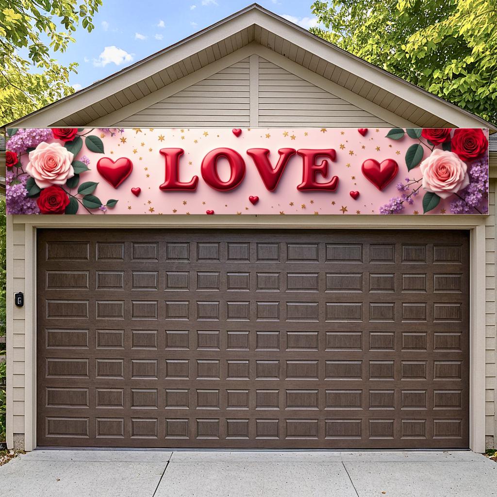 Pink Anniversary Banner Beautiful Customizable Rose-themed Party Backdrop Stunning Event Banner for Photoshoot