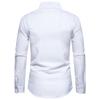 Spring Men's Fashion Triangle Neck Cashew Flower Color Blocked Long Sleeved Shirt for Men Shirts (men’s)