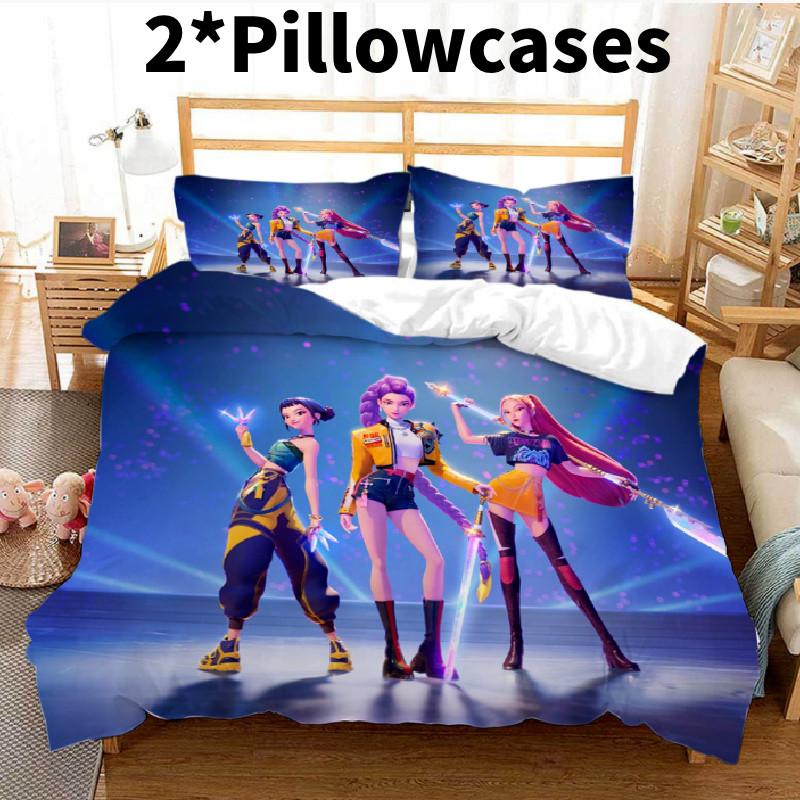 Kpop Hunters Demon Digital Print Duvet Cover Pillowcase Set Bedding Bedroom
