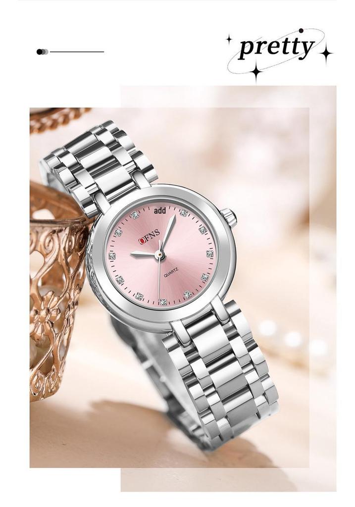 OFNS Women's Waterproof Rhinestone Luxury Quartz Watch with Roman Numerals