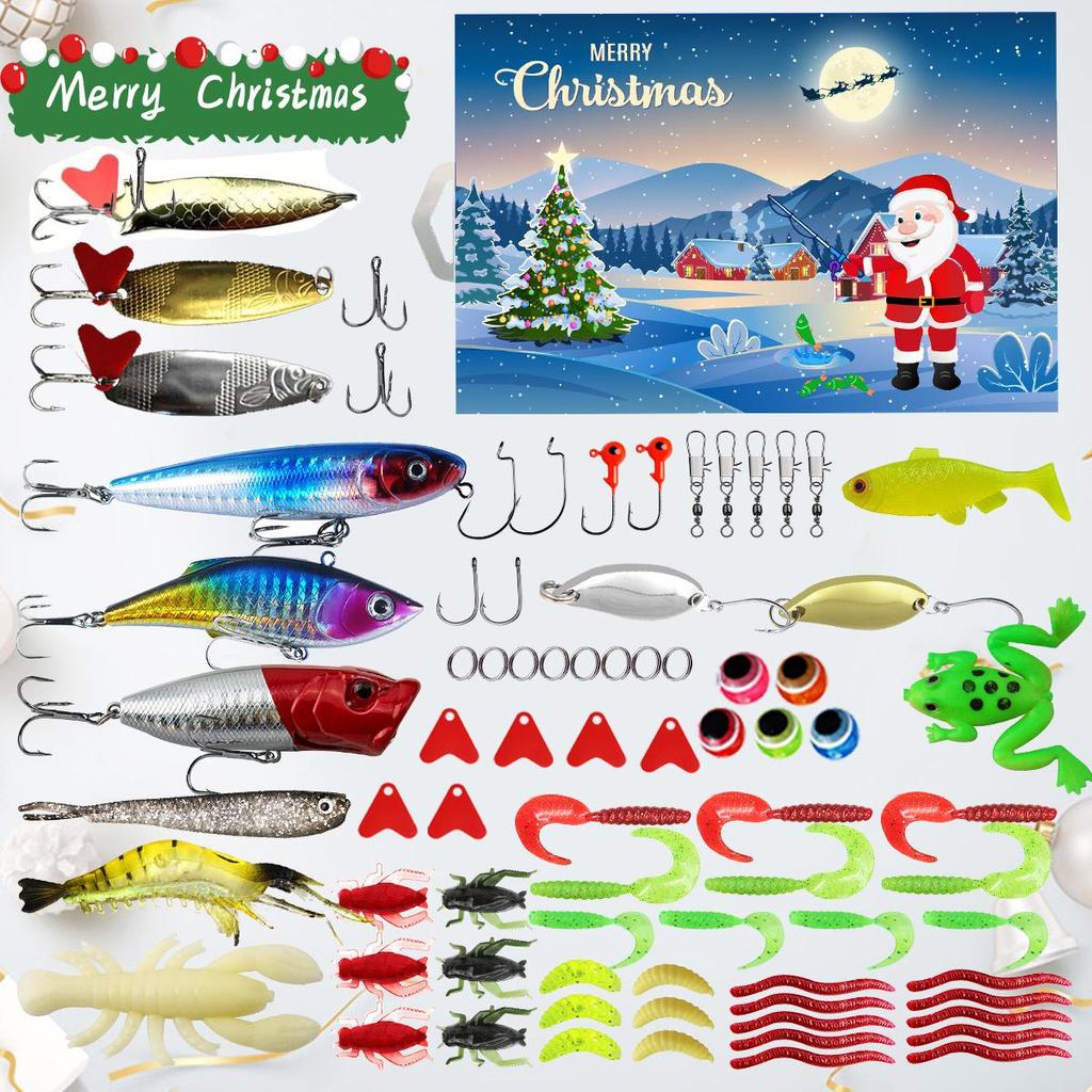 Creative Christmas Fishing Lure Set: Freshwater Trout, Bass & Salmon Hard Baits with Hooks
