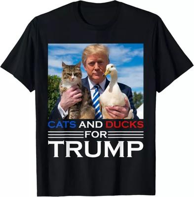 Cats And Ducks For Trump 2024 Kittens AndGood Quality TShirt Size S5XL Unisex T-Shirt