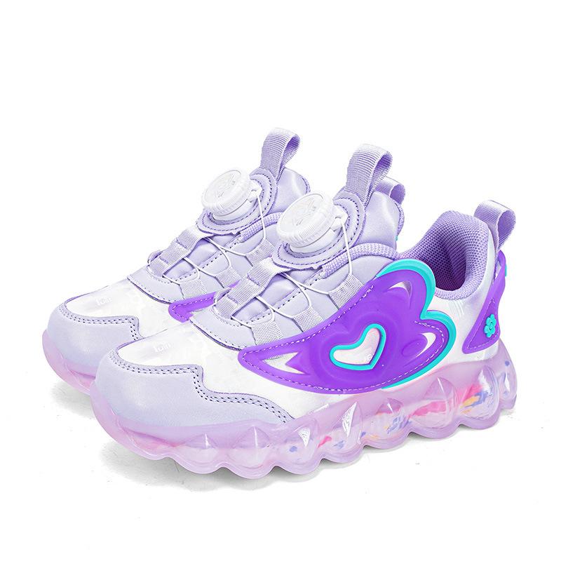 

Children s leathery middle-aged and older children s 2025 casual sports shoes Girls rotating buckle running shoes The inner length of size 27 is about 17.4cm фиолетовый