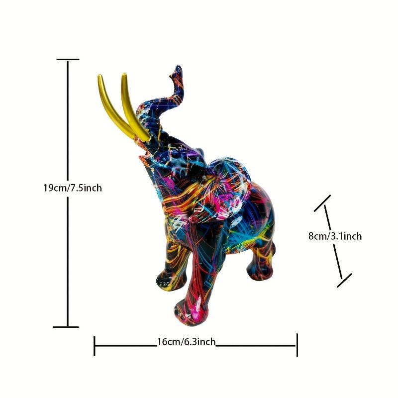Ρητίνη Πολύχρωμο Άγαλμα Ελέφαντα Πολύχρωμη Τέχνη Γλυπτά Ελεφάντων Πολύχρωμο Διακοσμητικό Ελέφαντα Διάκοσμο Feng Shui Ζώο Γλυπτό Ελέφαντα για Κουζίνα