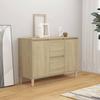VidaXL Buffet, Cabinet with 2 Drawers and 2 Doors, Storage Furniture, Living Room Organizer, Scandinavian, Oak 806106