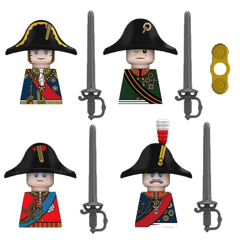 Medieval Napoleonic War Soldiers Figures Military MOC Building Block Knights British French Fusilier Rifles Weapon Kids Toy B08