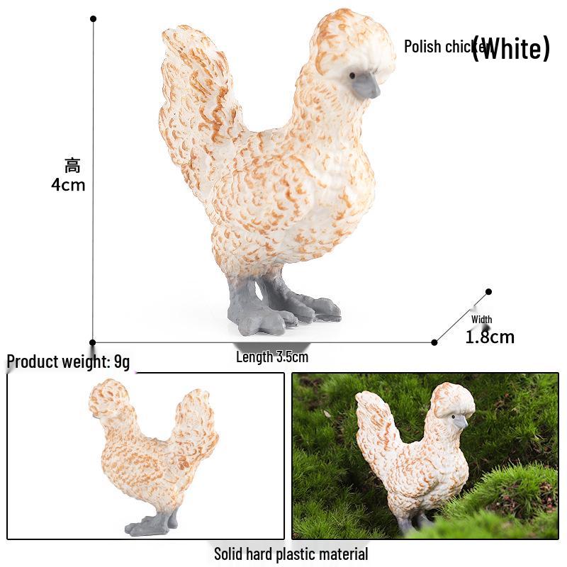 Kids' Farm Animal Toy Set: Rooster, Hen, Chick Figurines