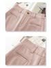 Pink Slim-Fit Straight-Leg Women's Pants: 2025 High-Waisted, Loose, Wide-Leg, Casual Spring and Autumn Style.