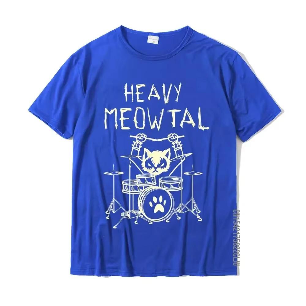 Heavy Meowtal Cat Metal Music Gift Idea Funny Pet Owner T-Shirt Latest Printed Tops Shirt Cotton T Shirts for Boys Geek