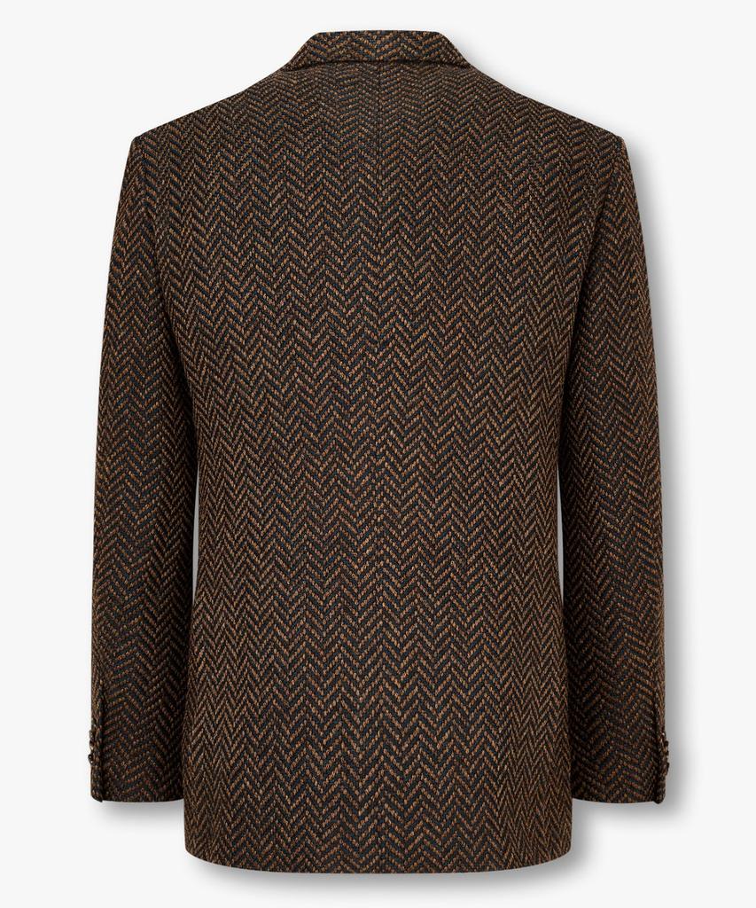 Man On The Boon Notched Lapel Chunky Herringbone Single Jacket_Brown 4714302010