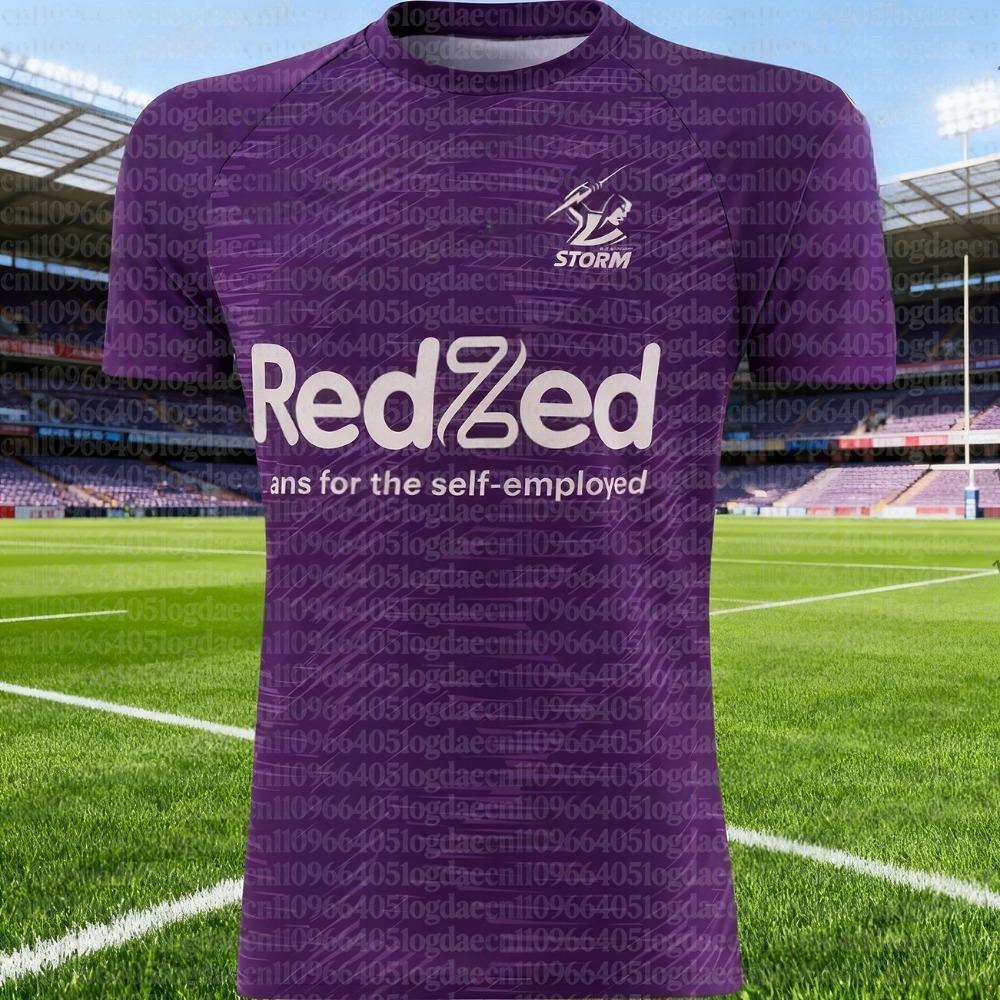 Melbourne Storm 2026 Męska Koszulka do Rugby, Koszulka Australijskiego Futbolu, Koszulka Piłkarska, Odzież Sportowa Casualowa do Treningu dla Dorosłych, Drukowana 3D