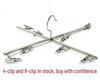 Stainless Steel Folding Clothes Hanger with 8 Clips and Rotating Rack for Pants and Jeans