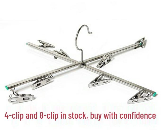 

Stainless Steel Folding Clothes Hanger with 8 Clips and Rotating Rack for Pants and Jeans 201 Stainless Steel [Four-Clip Pants Hanger]