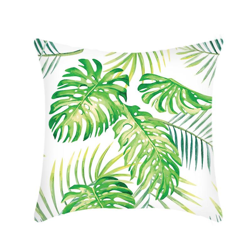 Plush Car Pillow Ins Simple Green Plant Sofa Living Room Pillow Case Home Cushion