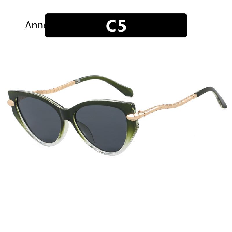 Triangle Cat Eye Sunglasses with Snake Shaped Legs and Large Frame Sunglasses Luxury Designer Gafas De Sol Hombre Glasses Women