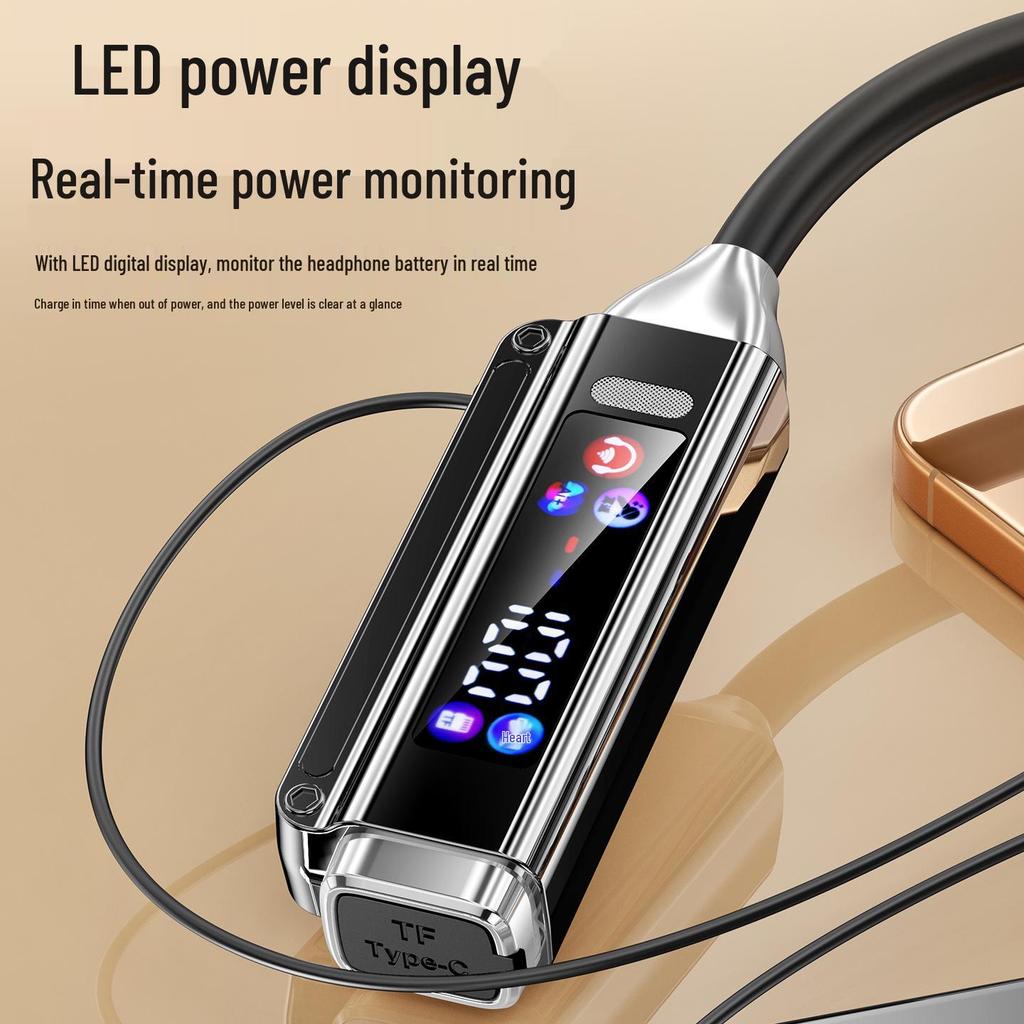 2026 Wireless Neckband Earphones: Heavy Bass, Long Standby, Bluetooth, Remote-Controlled Neck-Hanging Air Conditioner for Sports.