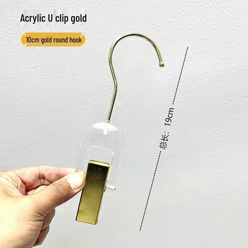 Solid Wood Acrylic Clip Hanger for Clothing Stores – Perfect for Children's Wear, Women's Wear, Pants, Scarves, Hats, and Socks.