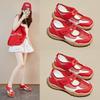 Inner height increase new Velcro dad shoes girl, summer student casual shoes mesh breathable