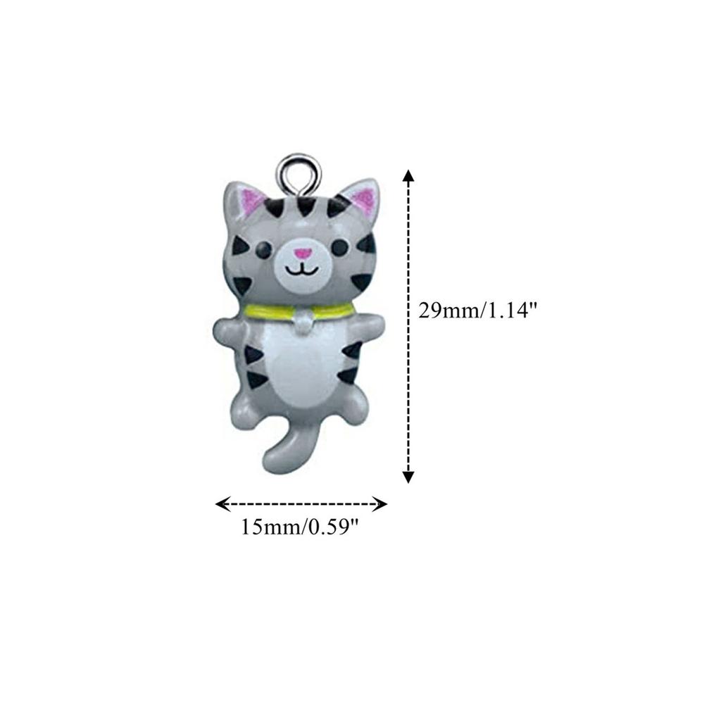 Handmade Resin Cat Figurine Set Captivating Cartoon Cat Pendant DIY Resin Cat Figurine with Customizable Colors
