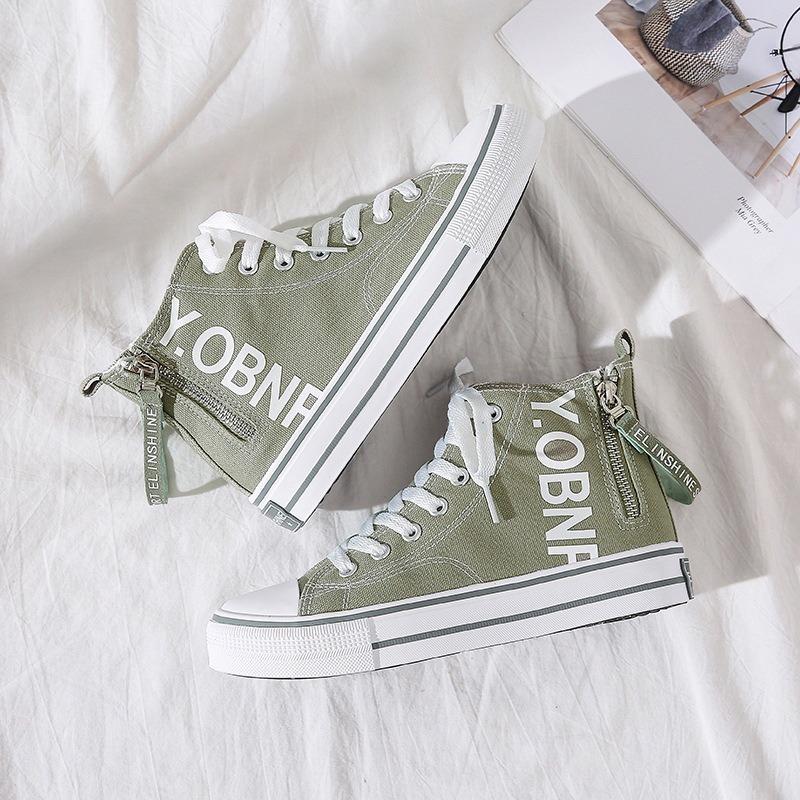 High-top canvas shoes women's spring new ulzzang versatile non-slip small whiteboard shoes tide