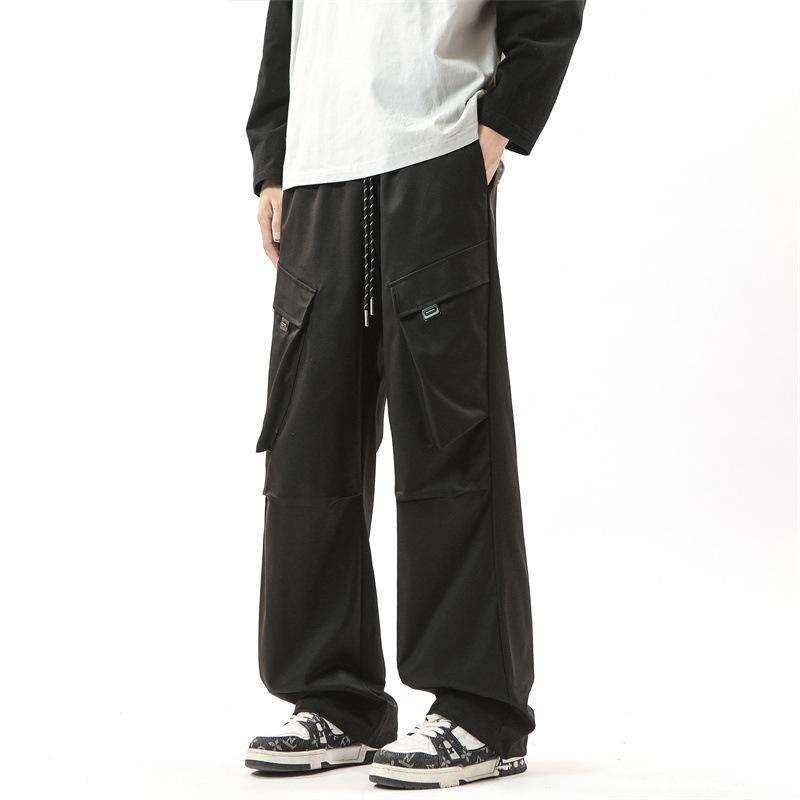 

Весенне-осенние новые повседневные брюки-комбинезоны мужские универсальные широкие свободные брюки с несколькими карманами M