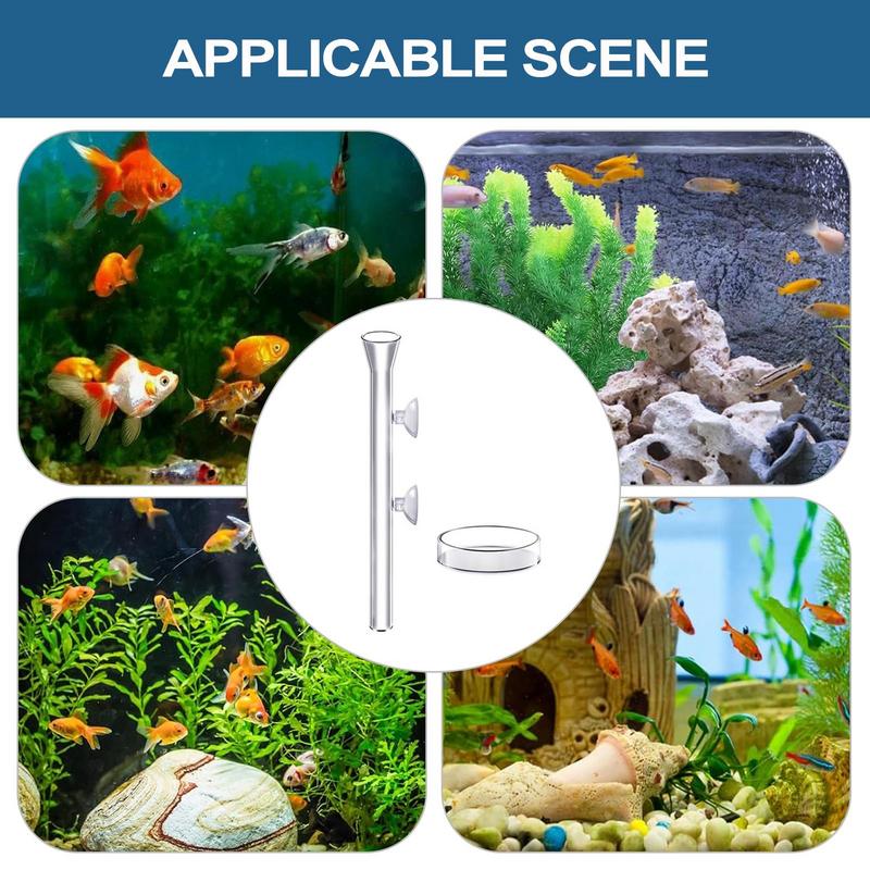 Automatic Fish Feeder Directional Acrylic Clear Suction Cup Dispenser For Vacation Feeding Turtle Shrimp Home Fish Tank
