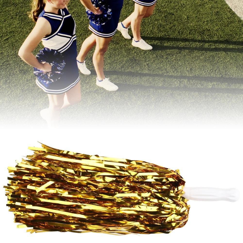 6PCS Cheer Ing Poms Flower Ball for Sport Competition Football Basketball MatchGold