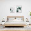 Maison Exclusive - Armoires de chevet avec lumières LED 2 pcs blanc 40x39x37 cm