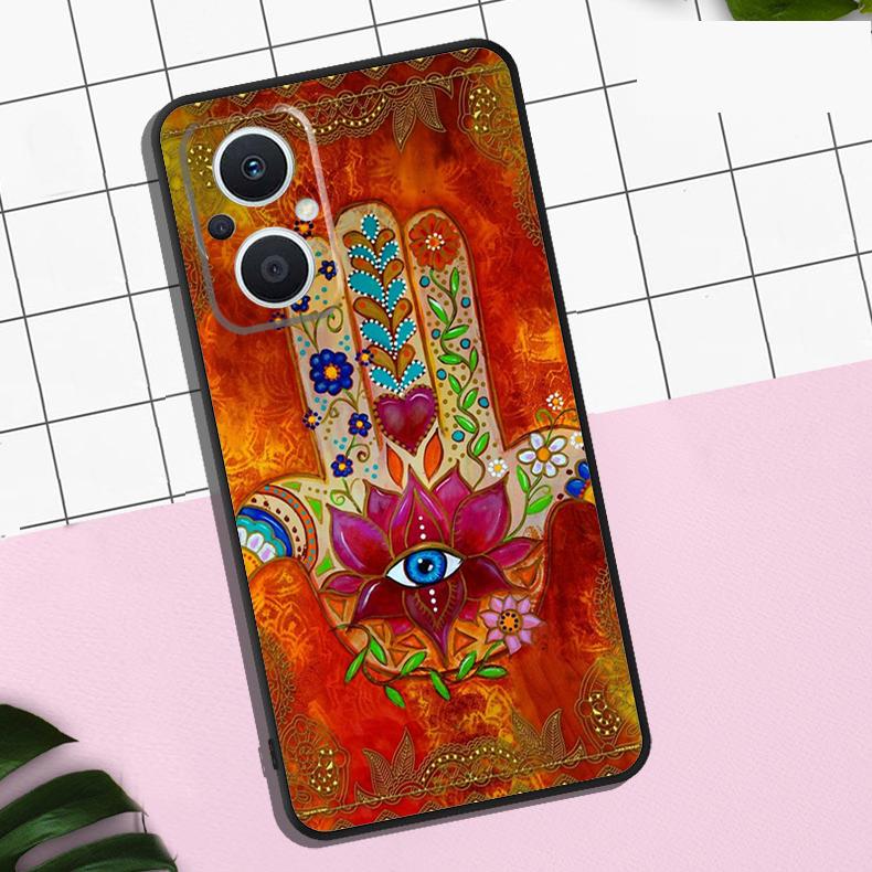 Hamsa Hand Of Fatima Case For OPPO Reno 13F 12F 11F 8T 7 8 10 11 12 13 Pro OPPO Find X8 X6 Pro X3 X5 Lite Cover