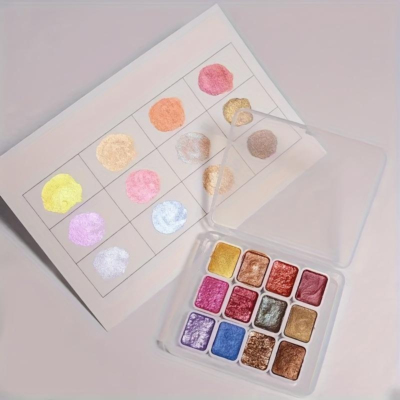 1 Box of Pearlescent Solid Watercolor Handmade Solid Paint Painting Suitable for Adult Artists for Watercolor Painting Pearlescent Watercolor Painting