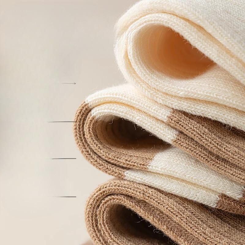 Pure Cotton Socks, Women's Spring and Autumn Mid-calf Socks, Breathable, Sweat-absorbing, Deodorizing Postpartum Socks, Anti-pilling Pile Socks