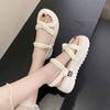 Fashion Beach Platform Pearl Outdoor Sandals for Women Roman Style Daily Wholesale Low Price Summer 2025 Comfortable Luxury Woman Shoes